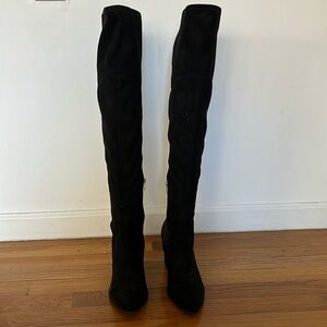 Marc Fisher Black Over-the-Knee Suede Boots